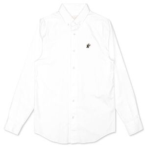 Aime Leon Dore White Button-Down Oxford Shirt with Chest Logo